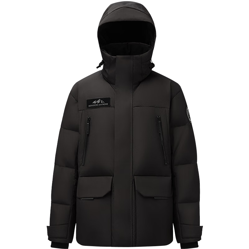 波司登（BOSIDENG）25年新款极寒羽绒服男女同款情侣短款鹅绒连帽保暖外套B250242440 极夜黑8A50-至高御寒-20℃ XL 175/96A 体重约130-140斤