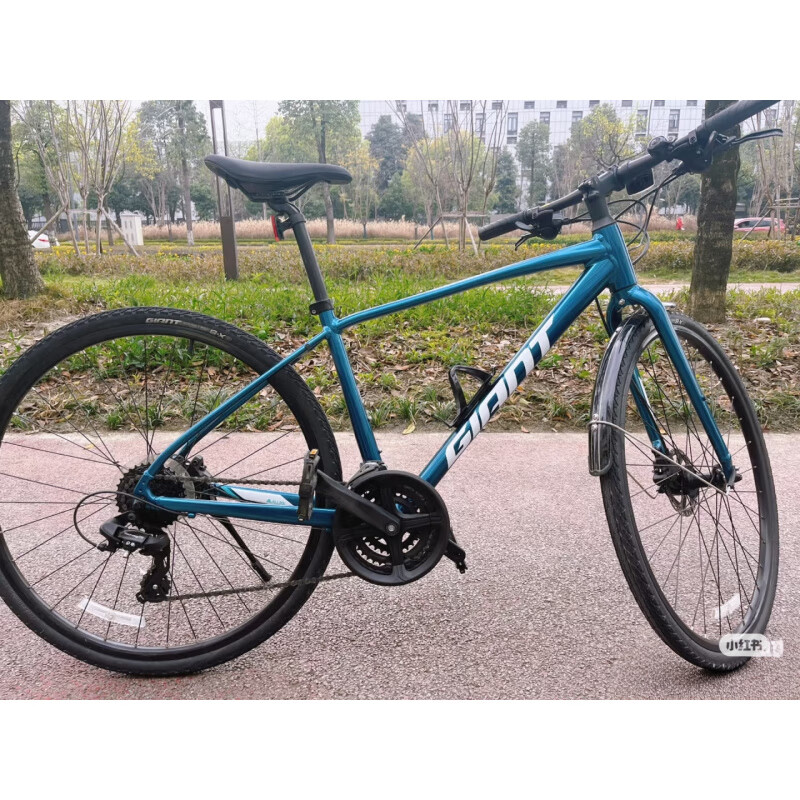 捷安特（GIANT）25款Escape1城市休闲通勤24速平把公路自行车 萤光深绿 XS 700C×380MM  建议155-1