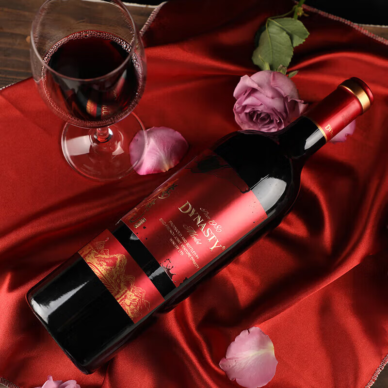 王朝（DYNASTY）梅鹿辄禧悦红标干红葡萄酒 年货送礼 750ml单支礼盒