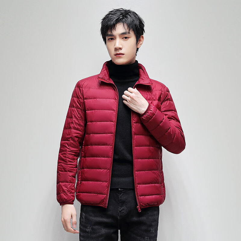 罗蒙(ROMON)轻薄短款羽绒棉服男士2025新款秋冬外套户外休闲立领连帽棉衣 立领黑色 3XL (170-185)