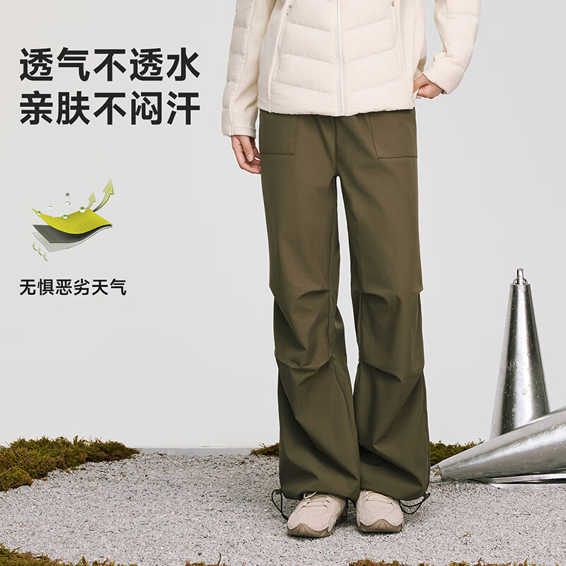 VVC休闲裤女秋冬户外防风透气裤子宽松工装裤伞兵裤冲锋裤 星空黑 L