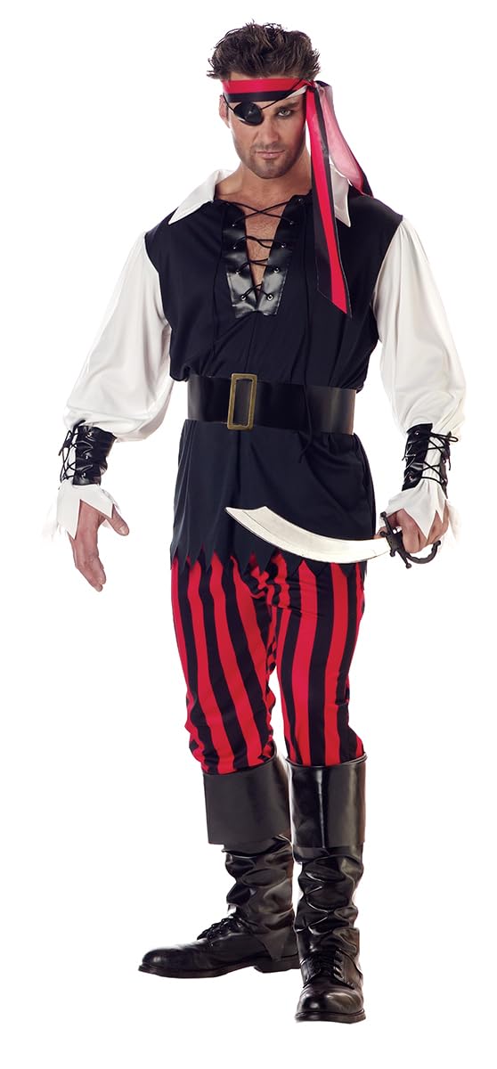 CALIFORNIA COSTUMES成人割喉海盗服装, 黑色/（Black/Red/White）