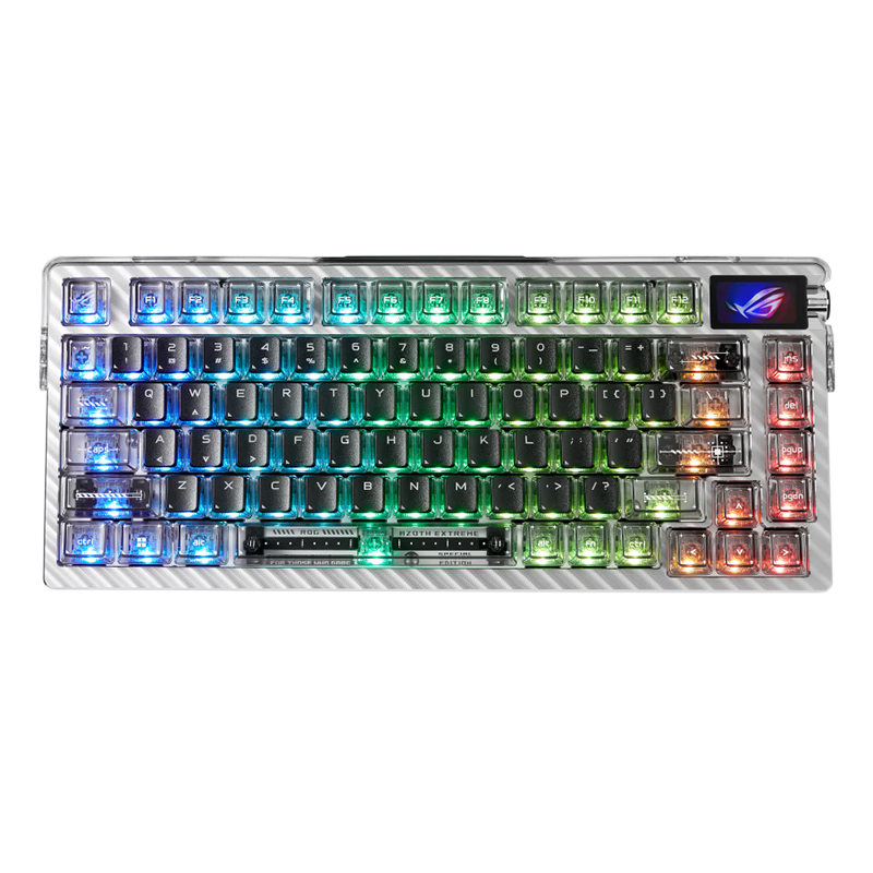 ROG夜魔Extreme SE 机械键盘 75%配列 游戏电竞键盘 无线8K 全彩OLED触摸屏 无线三模连接 NX雪武白轴