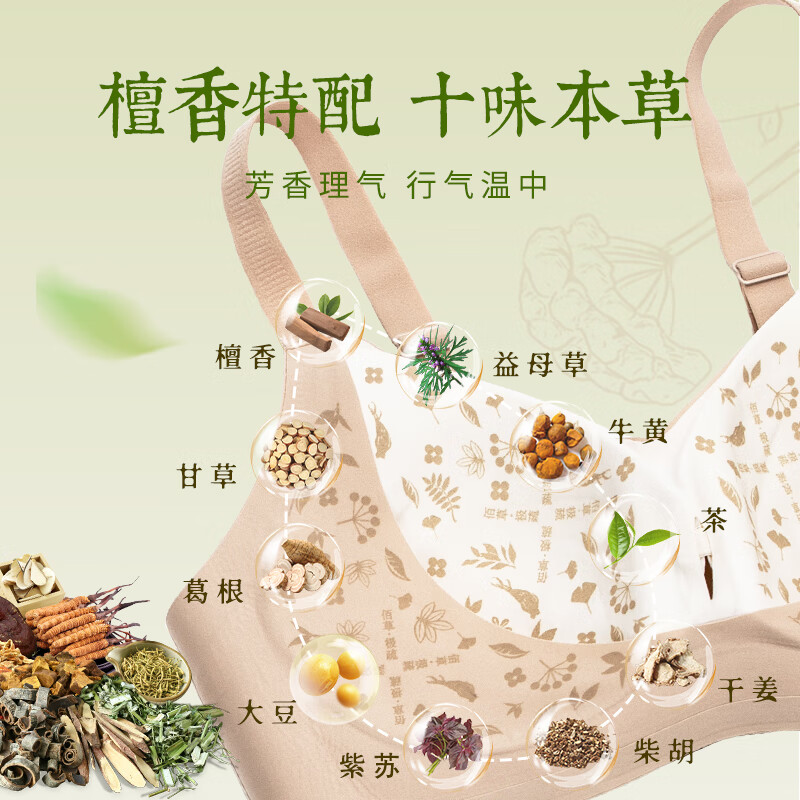 佰草极疏内衣女士文胸无痕无钢圈草本胸罩聚拢小胸显大防下垂外扩收副乳贴 贴芯罩 象牙肤【隐形亲肤】 L 【80ABC/体重105-120斤】