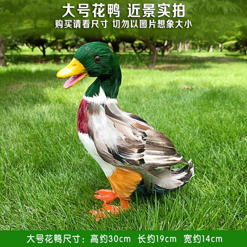 万棠仿真鸭子模型动物标本超市陈列农家乐装饰品家禽摆件白鸭儿童玩具