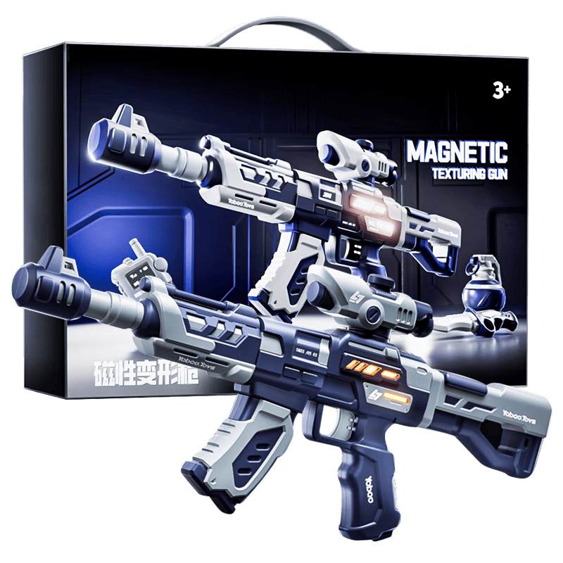 奥智嘉（AoZhiJia）儿童电动声光玩具3-6岁仿真磁力枪DIY百变拼装模型男孩生日礼物 M416百变拼装磁力枪