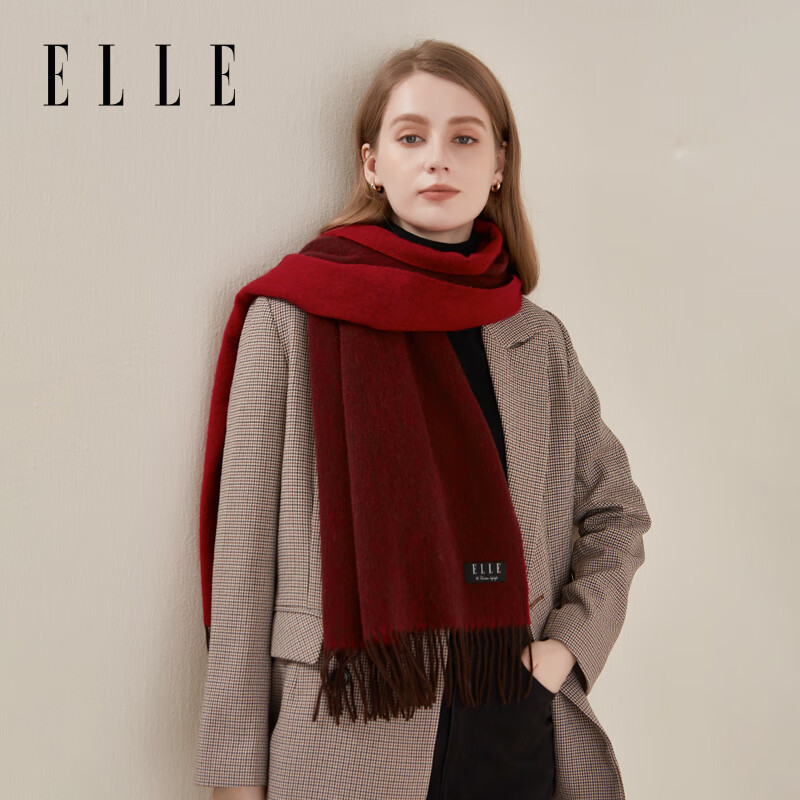 ELLE100%����ë��ɫ����Ůʿ�ﶬ����ů���װ��ߴ������Χ������