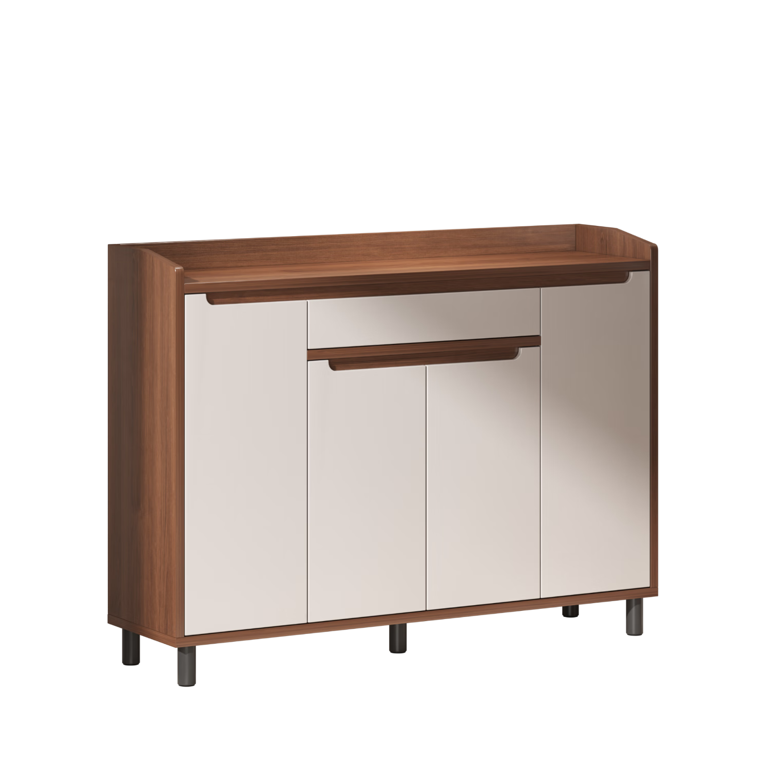 米客米家鞋柜門口入戶柜新中式收納柜一體靠墻走廊儲物玄關鞋架 煙霞色2門5層60