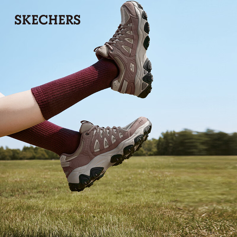 斯凯奇（Skechers）女鞋秋季户外防滑徒步鞋抓地防护耐磨越野运动跑步鞋 茱萸粉/MVE 37