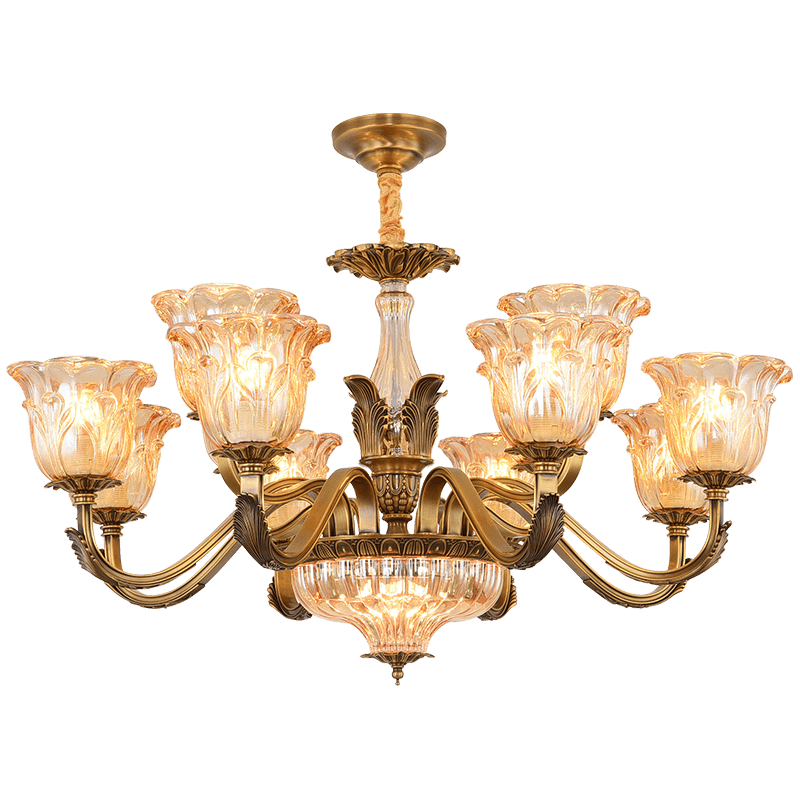 大觀園（DGY）客廳吊燈法式全銅客廳主燈歐式宮廷風(fēng)高端大氣大廳餐廳臥室燈413O 壁燈-咖啡色17cm-6W-三色-全光譜