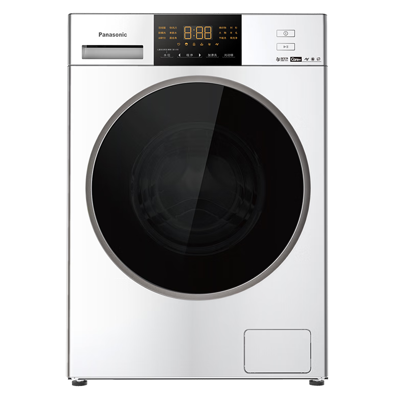松下（Panasonic）白月光2.0 滚筒洗衣机 10KG大容量 纯平全嵌 全自动家用 光动银除菌  3E1AK