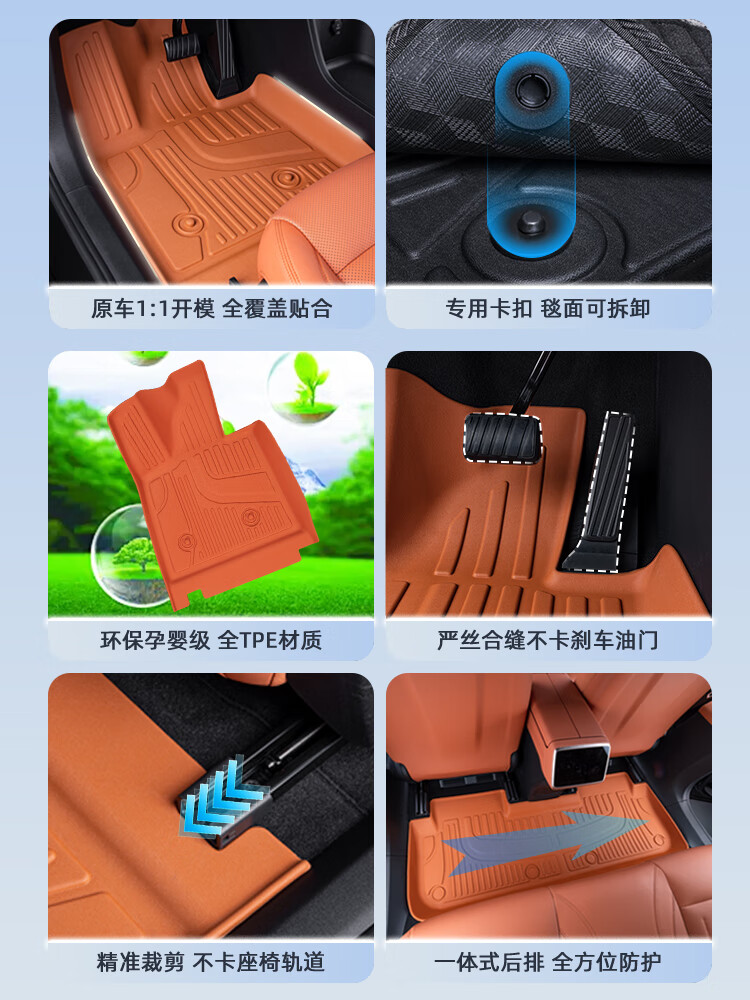 赛乐透2024款深蓝S07脚垫长安深蓝S7专用TPE汽车脚垫全包围纯电版增程版 深蓝车系1:1专车定制原车同色 深蓝S7/2023-2025款