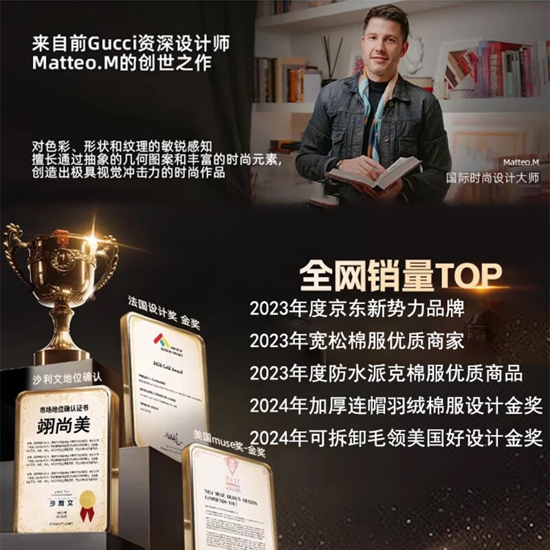 翊尚美羽绒棉服女冬季新款2025年加厚工装派克服小个子可拆卸毛领棉袄女 藏青色 【加厚防水不跑棉】 L 【推荐120-140斤】