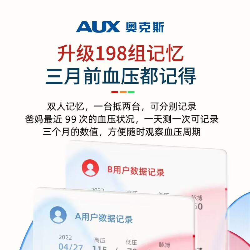 奥克斯电子血压计血压仪臂式家用老人量高血压测量仪医用高精准测量仪器 【医用超精准】免脱衣手腕式+语音播报+双组记忆