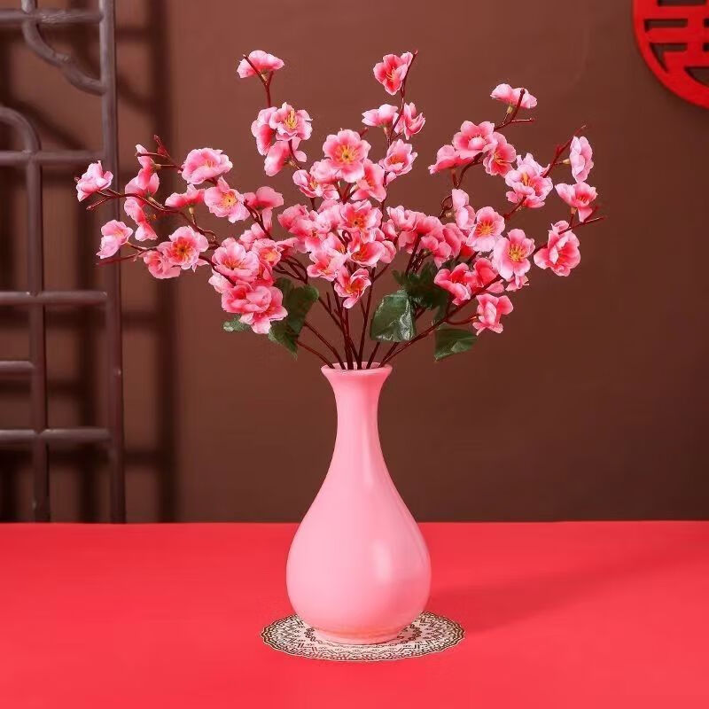 OYKTN粉色花瓶桃花专用插花摆件假花室内转运桃花桃运催运桃花对象 粉红美人瓶 花瓶一个(不含花)