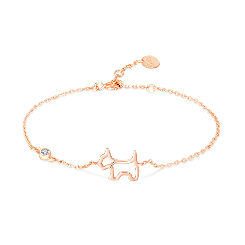 AGATHA/璦嘉莎 法式臻我鏤空銀手鏈女士 生日禮物送女友閨蜜高級感手環(huán)