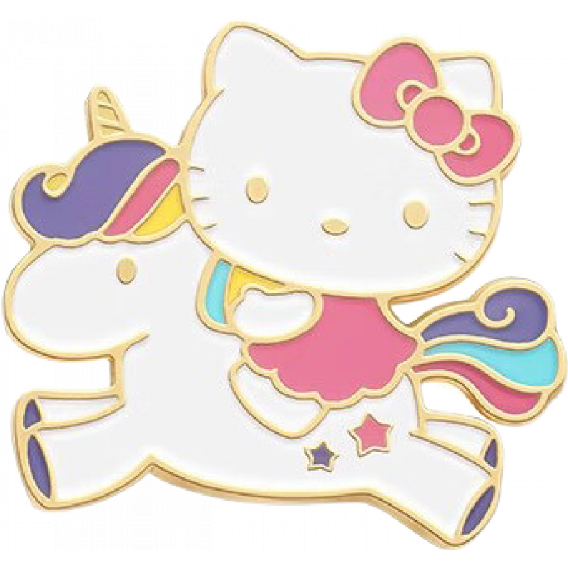 潮色繪三麗鷗HelloKitty凱蒂貓小胸針扣女款夏日可愛日系卡通別針 HelloKitty彩虹馬款