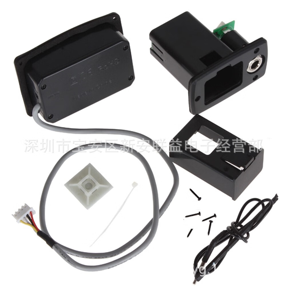 卓樂JOYOEQ-504帶校音四段EQ拾音器民謠吉他擴(kuò)音校音器帶調(diào)音配硬 黑色 73*48*25MM