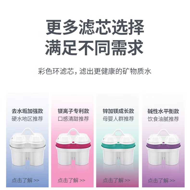 倍世（BWT） 甜镁 净水壶滤水净水器家用 欧洲进口滤芯去水垢增强55% 益家系列大容量过滤器 【以旧换新】直饮水壶带1芯（超滤*1）