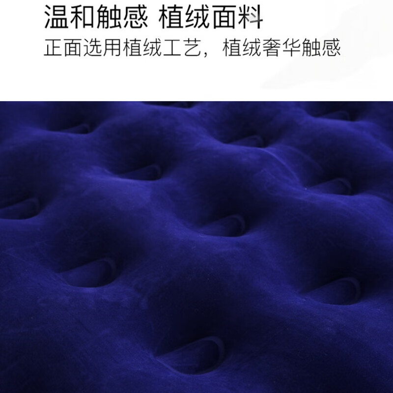 舒士奇家用充气床垫双人户外便携气垫床单人气床午休折叠床旅行床午休床 长200宽180高22(蓝色家用电泵套餐)