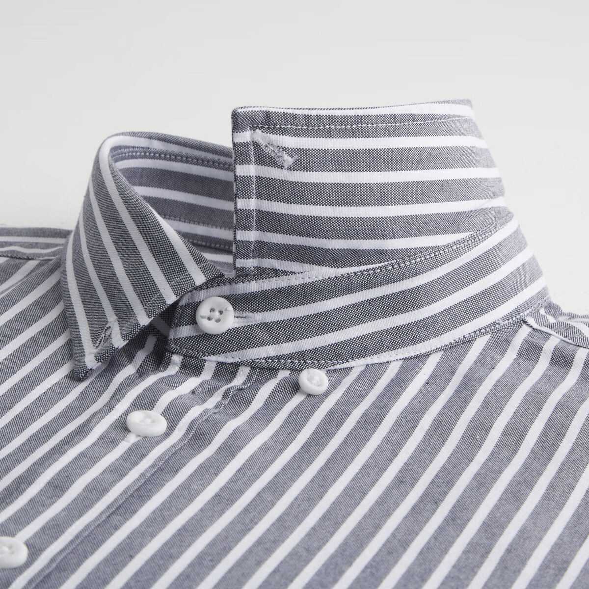 杉杉(FIRS)【100%棉】色织条纹衬衣男小标长袖衬衫男春秋宽松长袖衬衫男 海岩灰 41 180/96A(41)