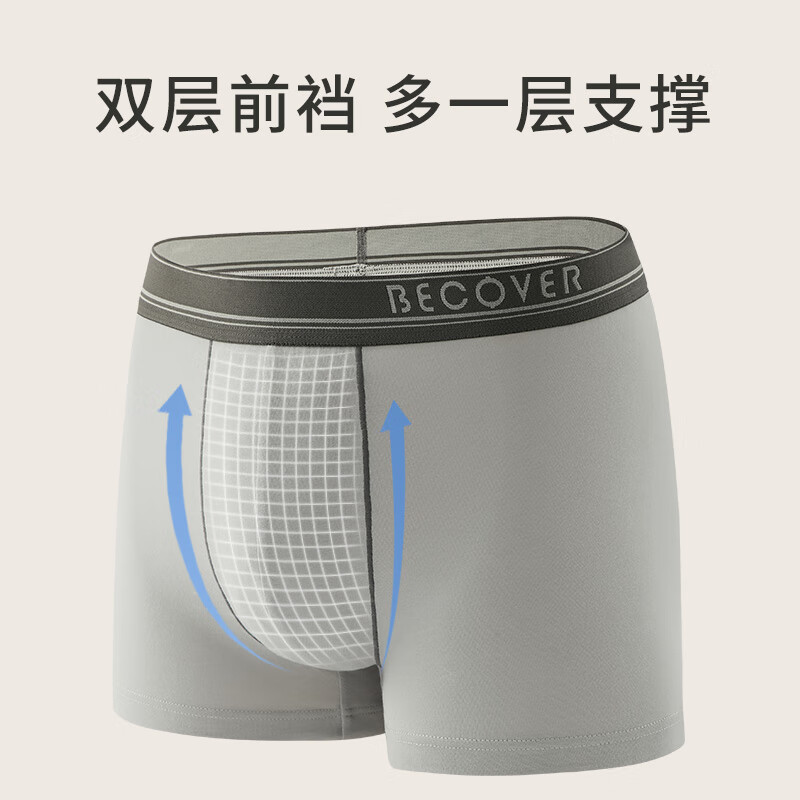 Schiesser舒雅男士内裤平角裤精梳棉Becover系列透气中腰2件装E5/20084T E5/20084T纯蓝+深蓝 2条 L