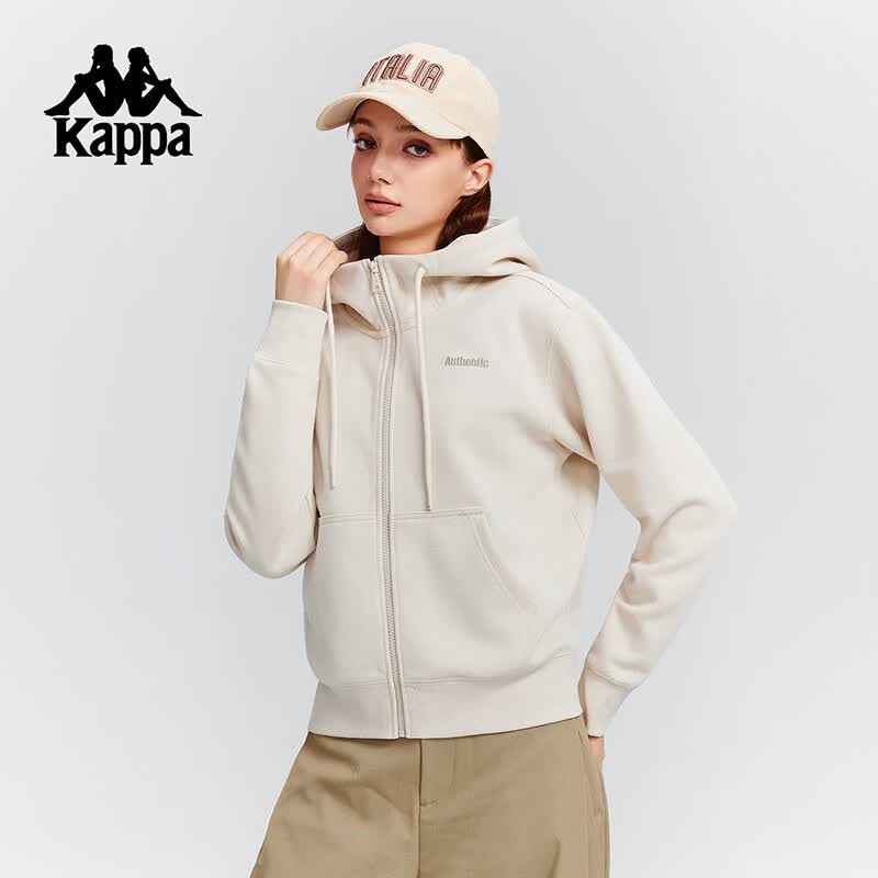 卡帕（Kappa）背靠背运动外套女2025新款秋季休闲连帽针织开身帽衫潮K0F82MK80 麦芽米棕-6337 M 165 尺码偏小
