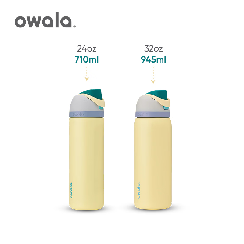 Owala随行杯FreeSip系列大容量保温杯水杯男女款高颜值不锈钢吸管杯 710ML | 暖阳黄(Sunny Daze)