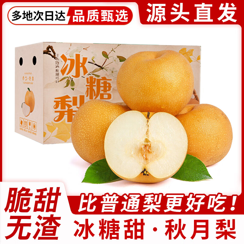 果跃霖山东莱阳秋月梨子冰糖丰水雪梨脆甜现摘新鲜水果中秋送礼 5斤品质果【约8-12枚】净重4.5斤