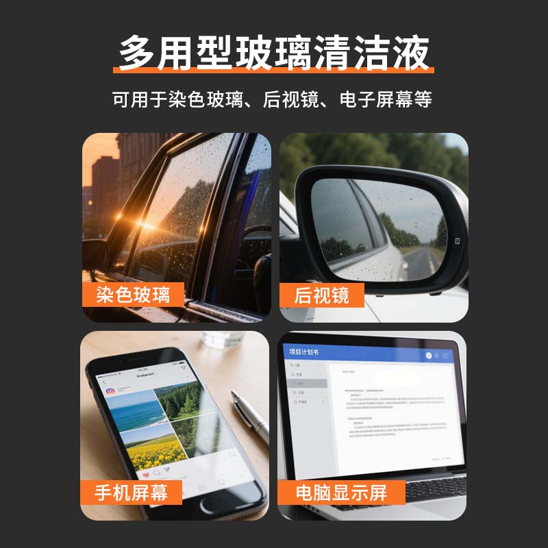 牛魔王 汽车玻璃清洗液英国原装进口 玻璃水强力去污去油膜清洁剂 玻璃清洗剂 +皮革养护宝 组合装
