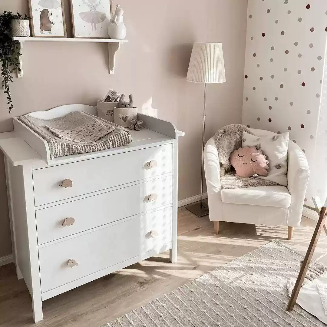 中掌柜北欧ins实木儿童宝宝斗柜衣柜抽屉柜婴幼儿尿布护理台多功能
