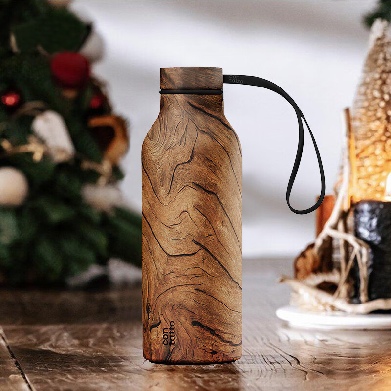 吉姆蓝杰contatto不锈钢保温杯男生保冷随身杯户外运动水杯壶颜值杯子男士 胡桃木500ml可定制