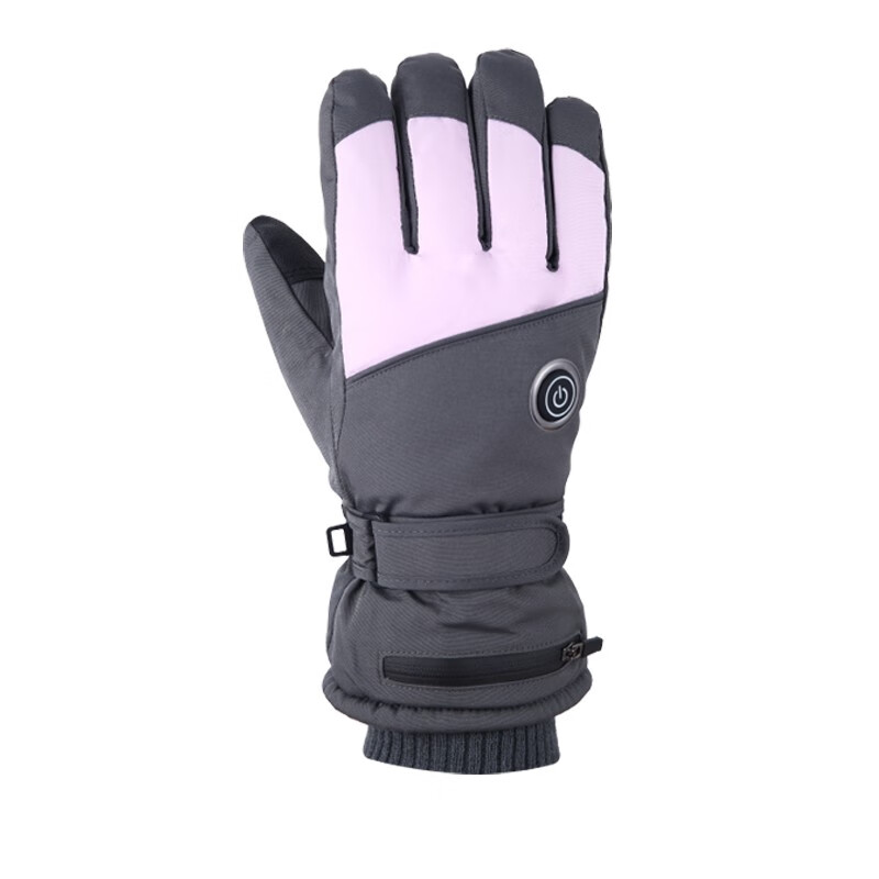 焱护电加热手套可充电智能调温保暖摩托骑行发热手套通用冬骑车滑雪 典雅黑【配2个锂电池+充电器】全掌发热 三挡温控