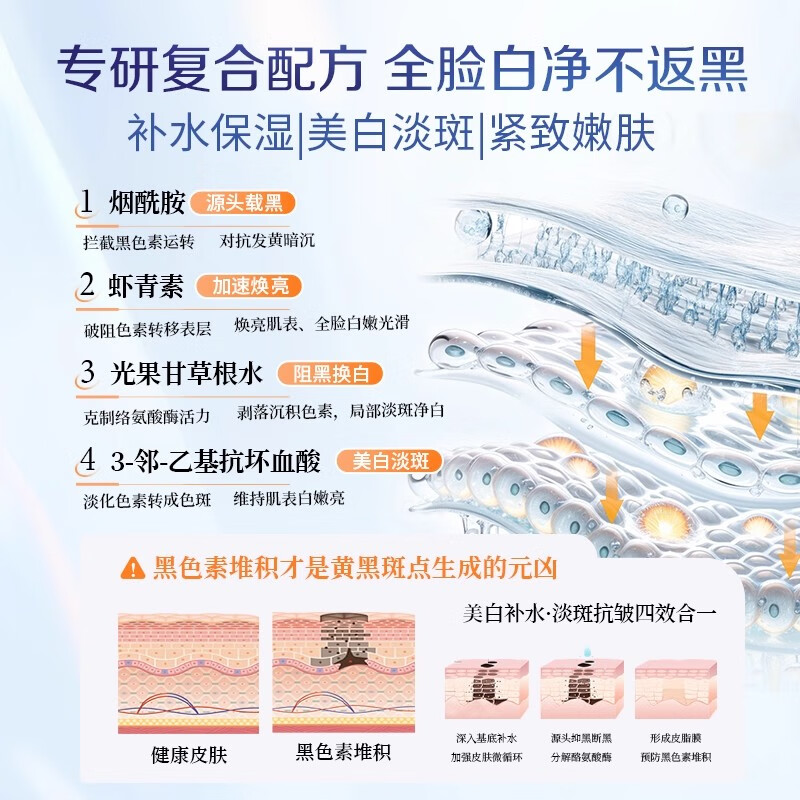 一水间美白面膜美白淡斑抗皱面膜补水去黄暗沉淡斑保湿提亮肤色 到手7片【抗氧透亮体验装】无盒