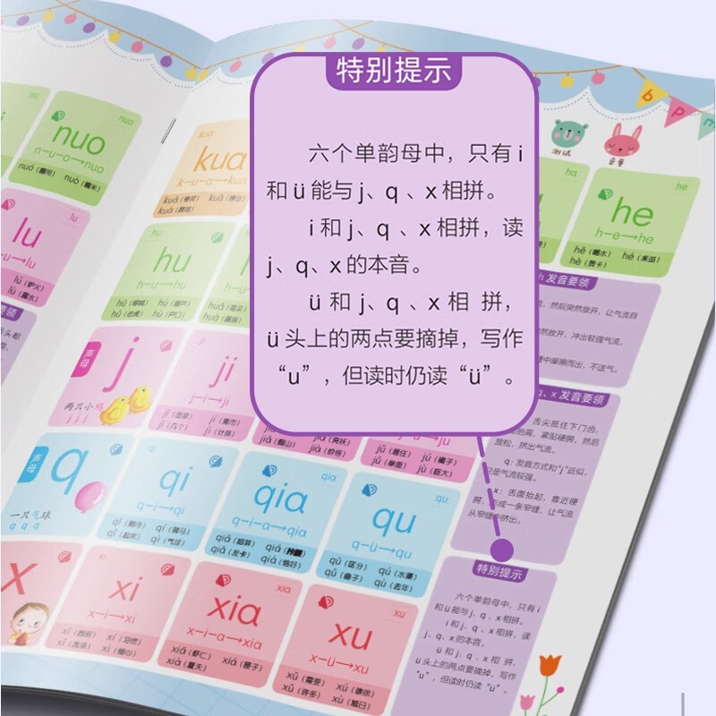 海润阳光手指点读发声大书 3-6岁发声书儿童早教零基础英语学习自然拼读儿童拼音学习全解儿童古诗文基础大开本学习书籍 儿童拼音学习全解