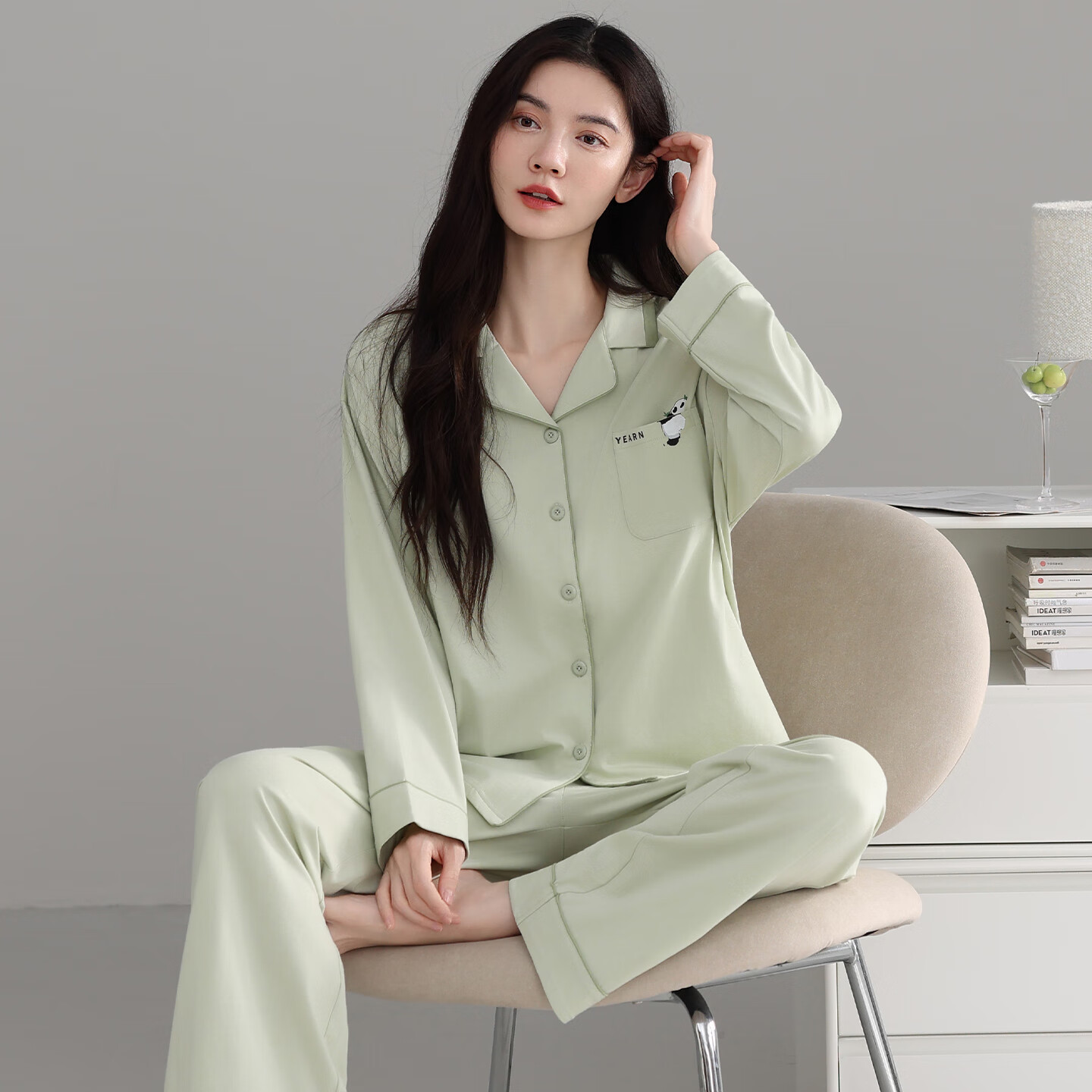 莫代尔100%纯棉睡衣女款2026新款春秋女士长袖秋季软和家居服套装秋冬款 M8071 L 100-120斤 极速发货