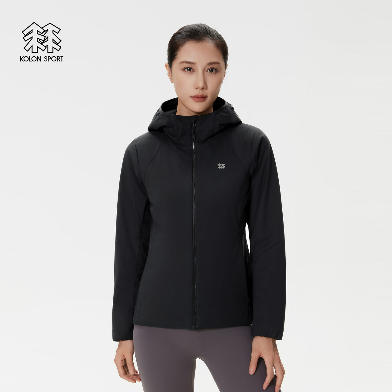 KOLON SPORT/可隆户外棉服 女士防泼水防风透湿银标P棉外套 LKPJ5WN086-BK 黑色 S 160/84A