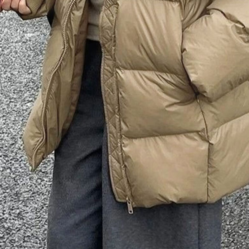 子牧棉麻2025冬装 女休闲宽松加厚保暖棉服外套百搭纯色棉衣开衫0503 黑色 L (建议115-125斤)