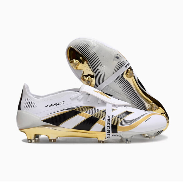 PREDATOR ELITE猎鹰25高端FG长钉翻鞋舌足球鞋男24贝克汉姆天然草 金黑 42