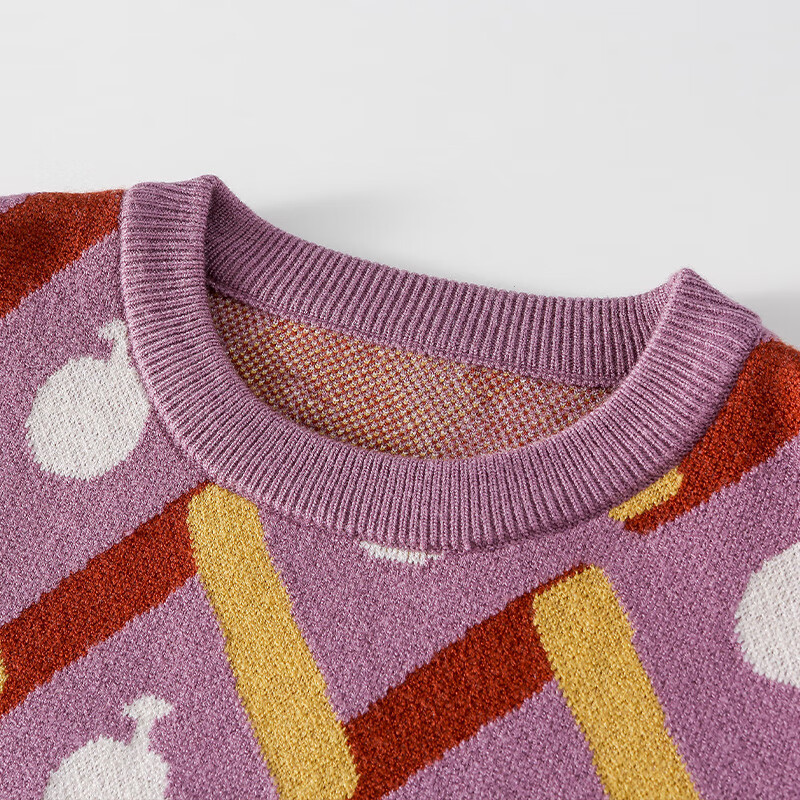 棉花堂（cottontown）【抗静电】棉花堂儿童宽松保暖毛衣男童女童宝宝复古套头针织衫 蓝色 140 140/68