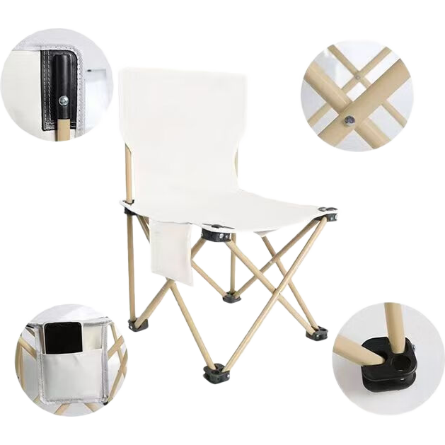 户外装备高品质车载便携亲子户外折叠椅用于露营钓鱼写生 白色中号33