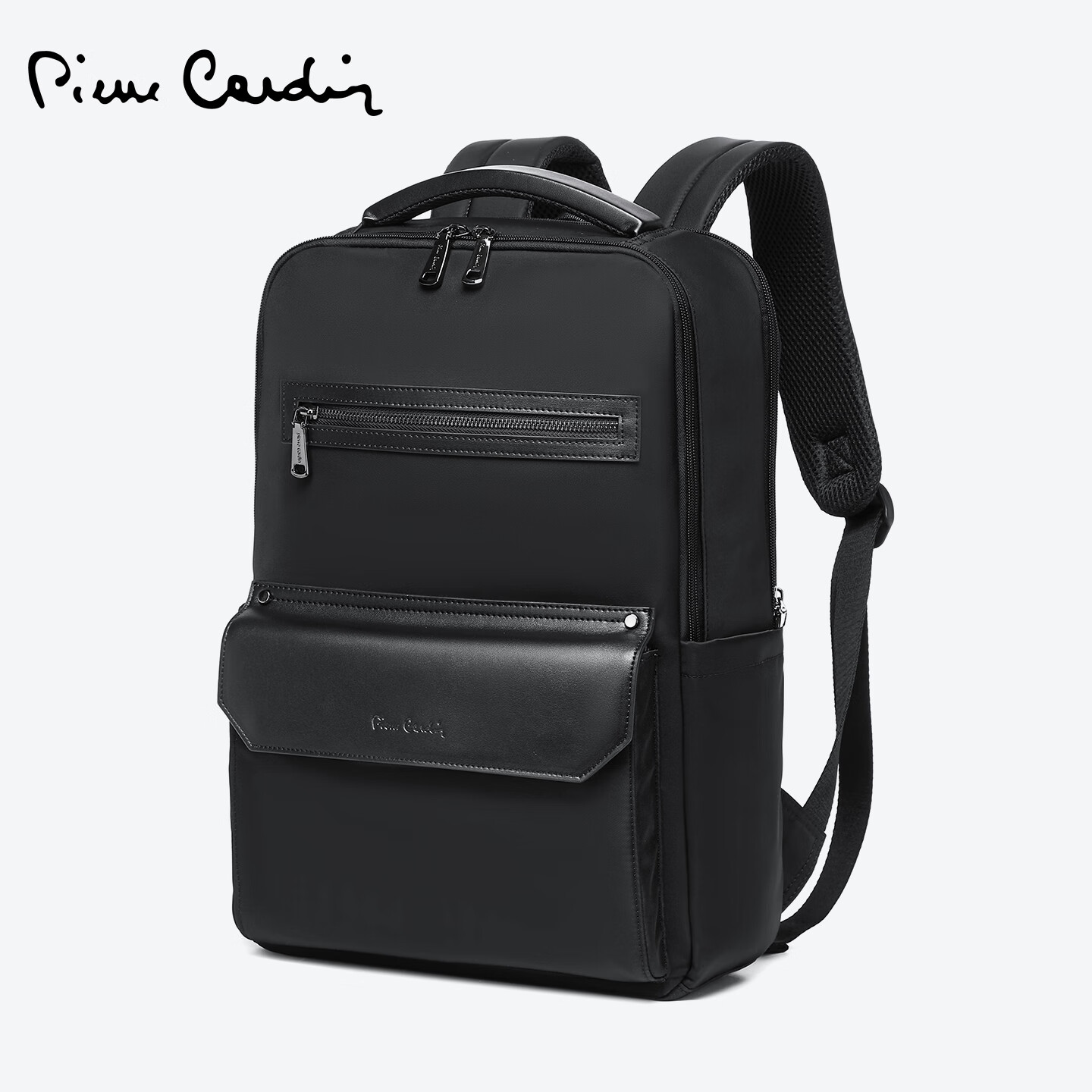 皮尔卡丹（pierre cardin）男包新款双肩包男商务出差旅行轻便电脑包背包男士大容量书包通勤 黑色【可放下15.6寸笔记本电脑】 长30高45厚度14厘米