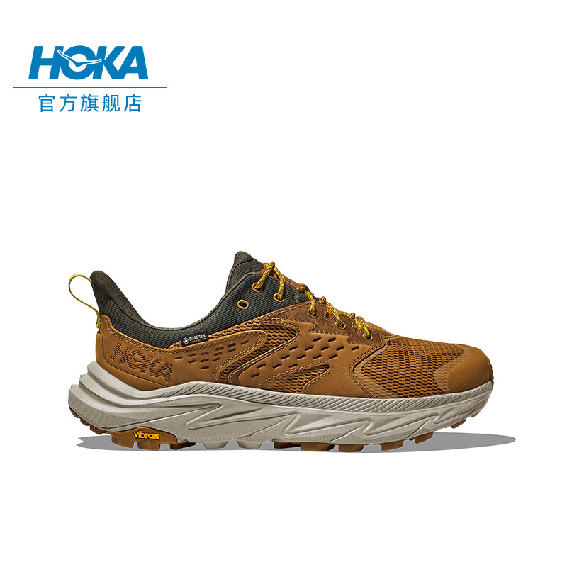 HOKA男女款冬季低帮防水登山鞋ANACAPA 2 LOW GTX户外舒适 蜜色/麦青色-男 44.5