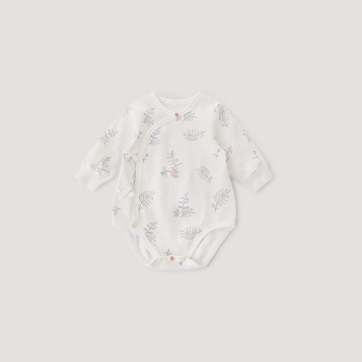 巴厘小猪婴儿包屁衣新生儿a类纯棉连体衣初生儿绑带三角哈衣春秋宝宝衣服 风铃草 73cm