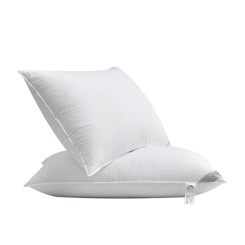 康爾馨【希爾頓好睡枕】五星級酒店纖維枕芯 純棉抗菌成人家用枕頭 【香檳色】希爾頓抗菌升級款 48* 74cm 中高枕 一對裝