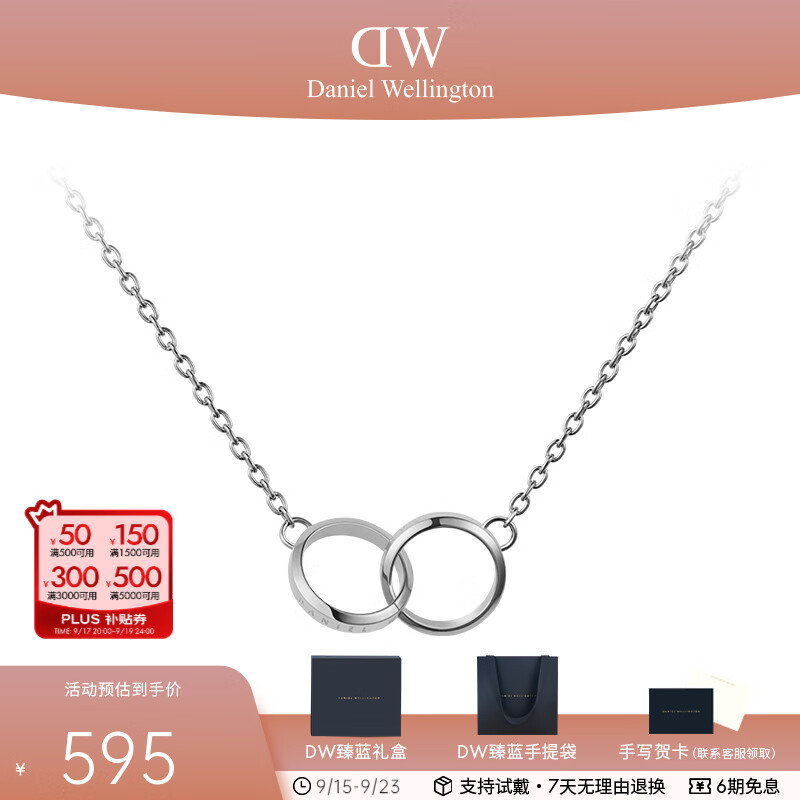 dw项链女款小双环小众设计情侣锁骨链