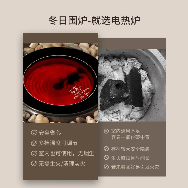 希格鲨围炉煮茶器具全套煮茶壶大功率电炉玻璃煮茶器电陶炉家用室内围聚 2【蒸煮一体胆】洛枫电陶炉+双鱼 701mL(含)-800mL(含)
