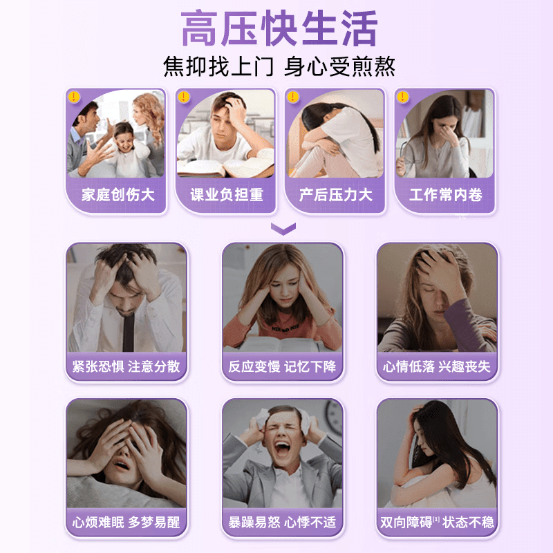 复合神经酸调节情绪舒缓紧张焦虑抗压睡眠心烦失眠焦虑情绪 1瓶装[体验装]