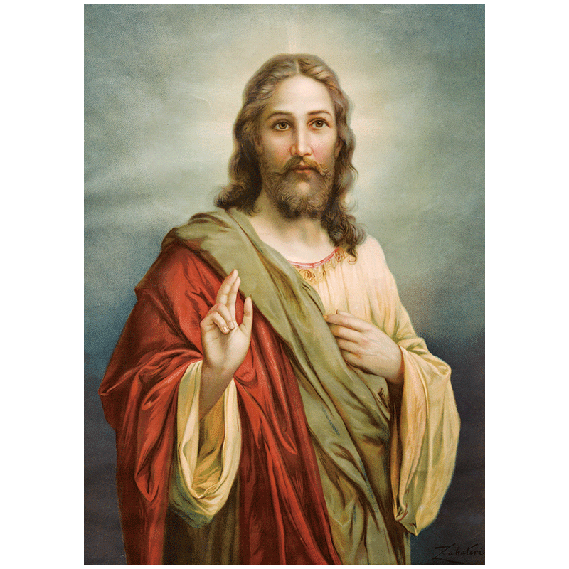宗教人物基督教主题宣传画挂图耶稣头像肖像画像墙贴画oza01 oza01-01