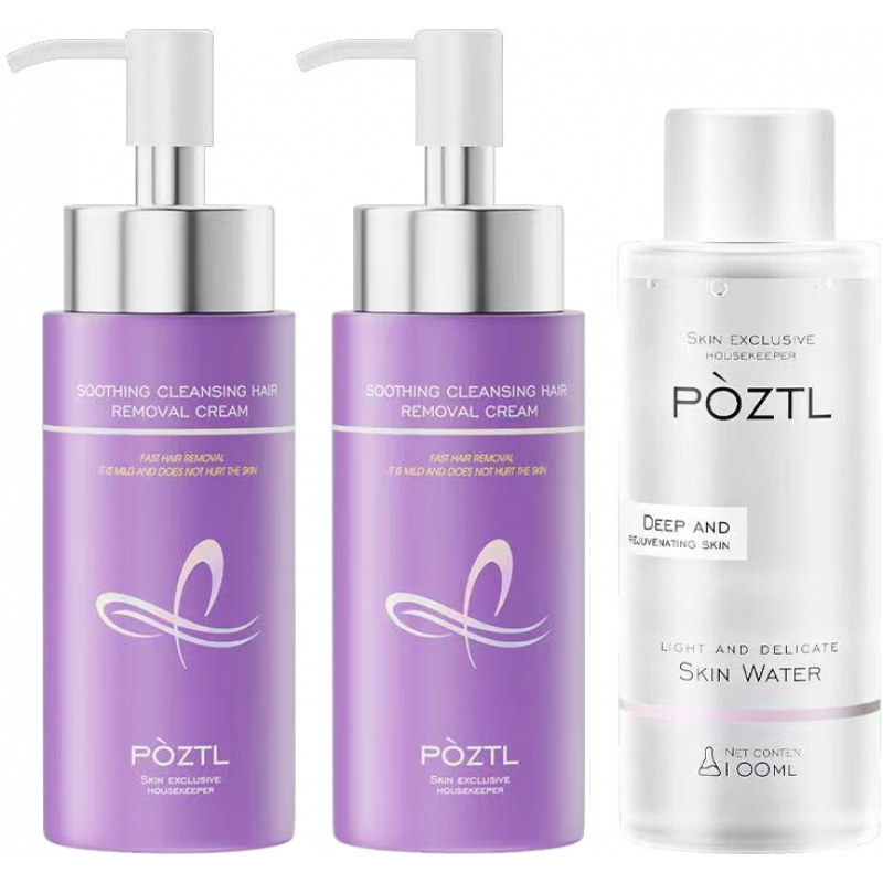 Pozitilan私處脫毛膏腋下全身可用溫和唇部小胡子不留黑點(diǎn)脫毛神器 脫毛膏2盒+舒緩水